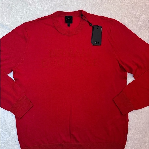 Armani Exchange Men’s Long Sleeve Sweater Size Large- Color - Red - Picture 5 of 7